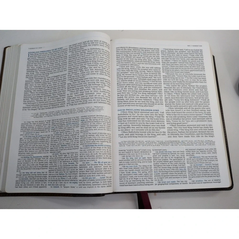 😍Macarthur Study Holy Bible NKJV Bonded Leather 2006 Maps Nelson
